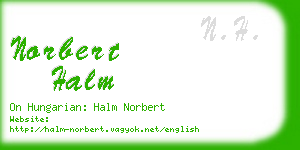 norbert halm business card